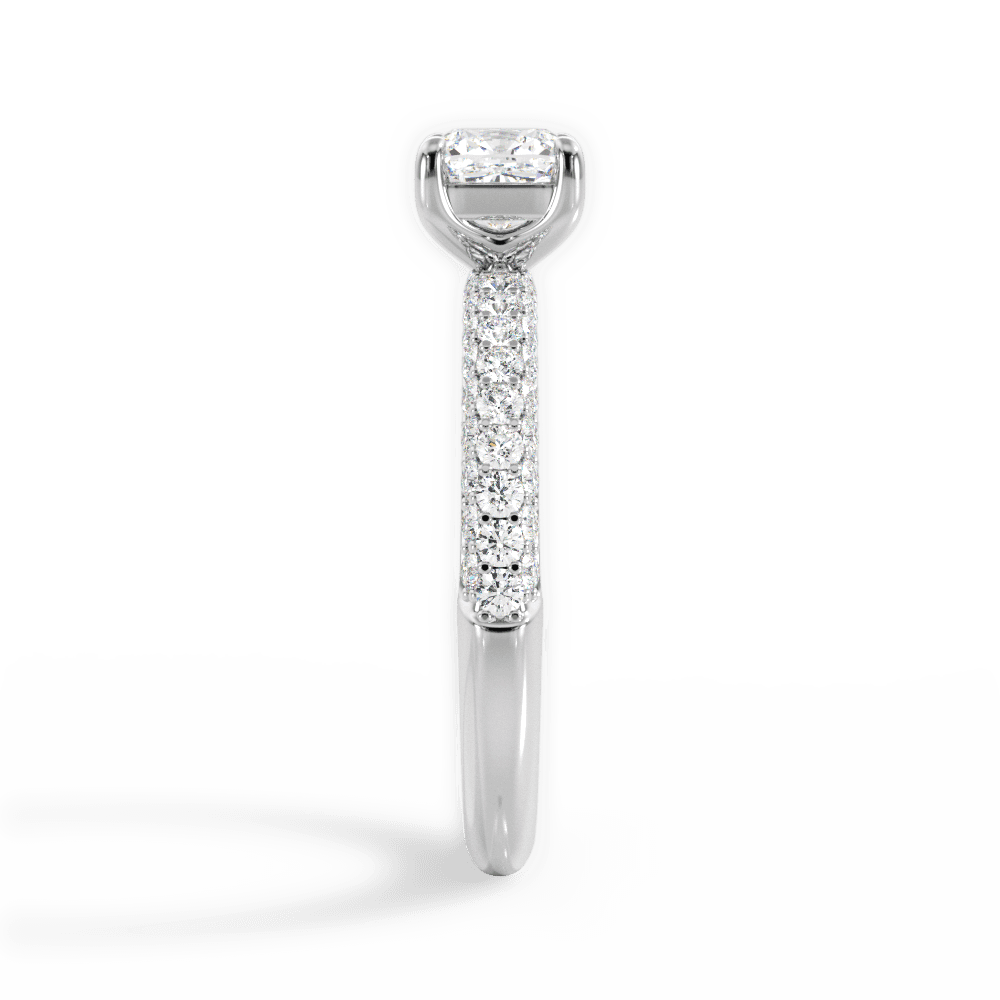 Kylie Cushion Cut Lab Grown Diamond Platinum Engagement Ring - View 4