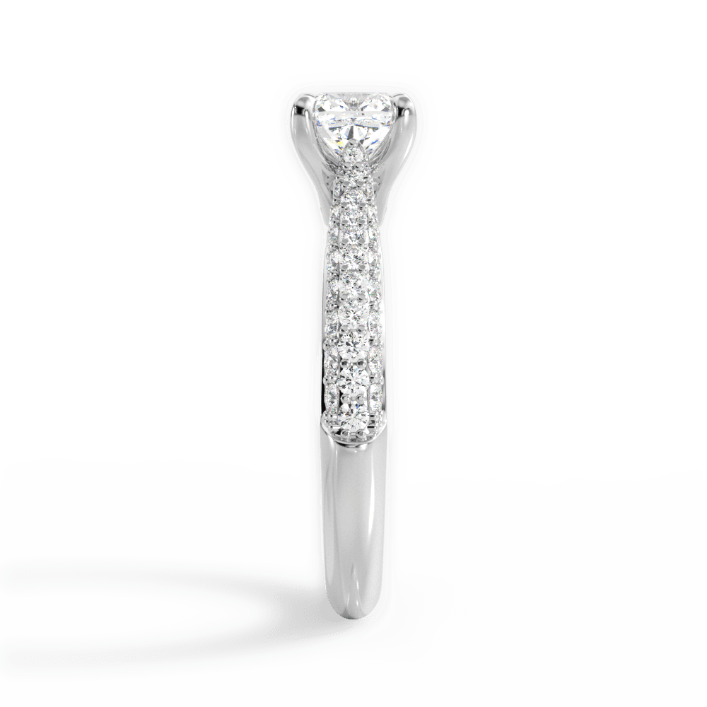 Kira Cushion Cut Lab Grown Diamond 18Kt White Gold Engagement Ring - View 4