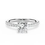 Elsie Cushion Cut Lab Grown Diamond Platinum Engagement Ring
