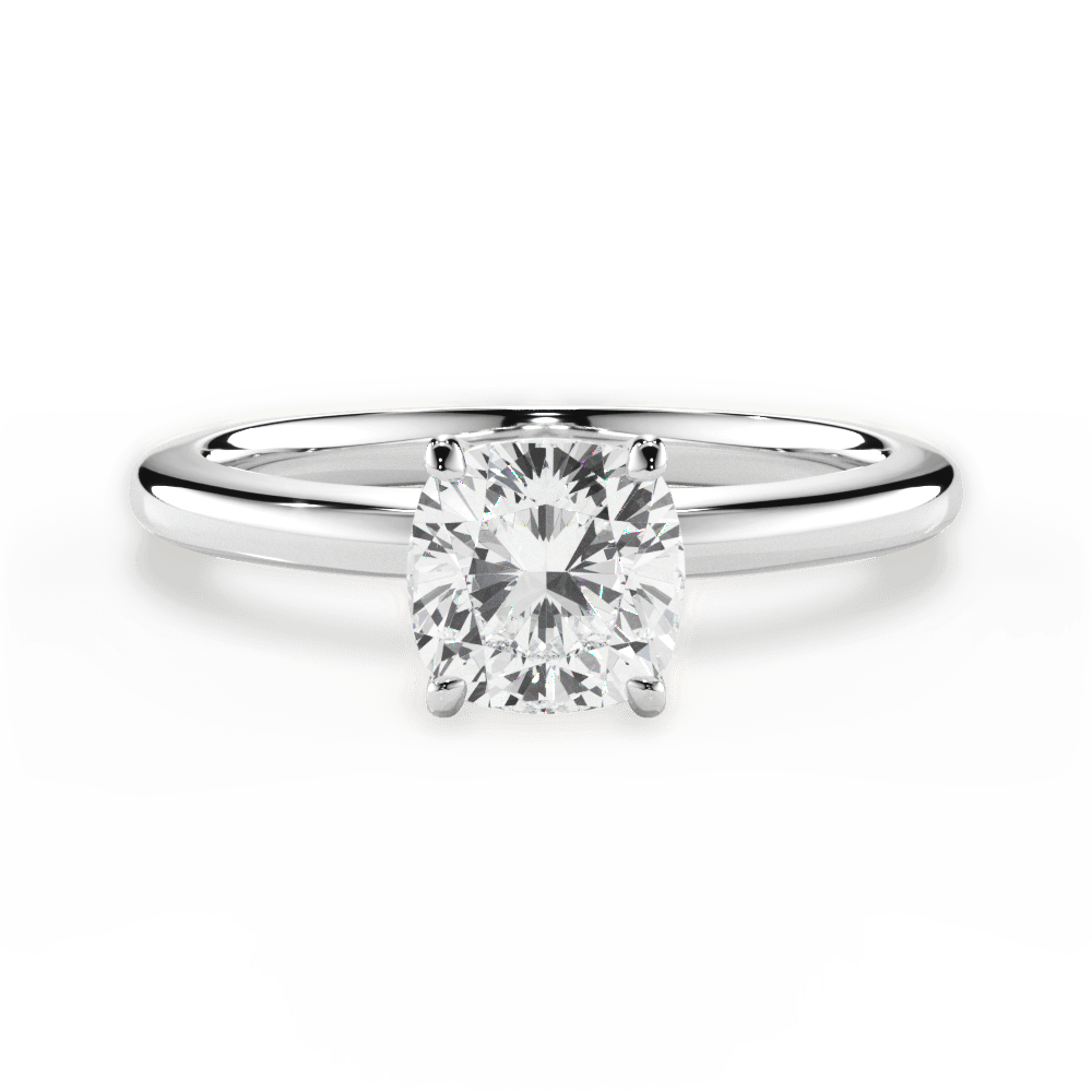 Cara Cushion Cut Lab Grown Diamond 14Kt White Gold Engagement Ring