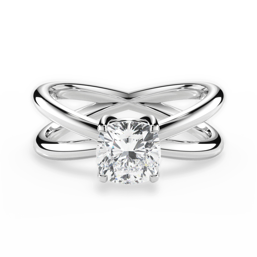 Ada Cushion Cut Lab Grown Diamond Platinum Engagement Ring