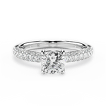 Kylie Cushion Cut Lab Grown Diamond 14Kt White Gold Engagement Ring