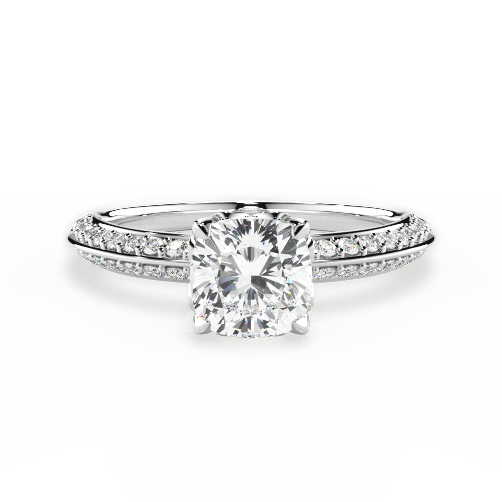 Gail Cushion Cut Lab Grown Diamond 14Kt White Gold Engagement Ring