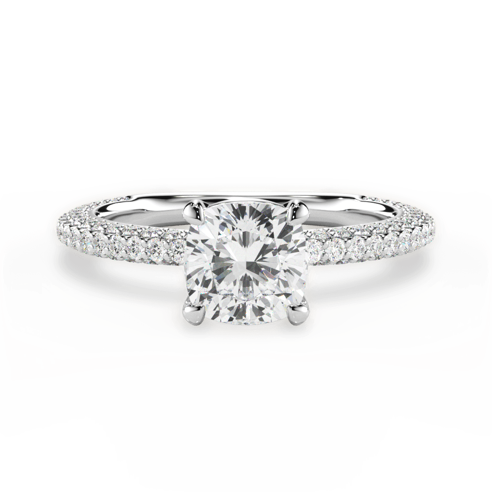 Kristen Cushion Cut Lab Grown Diamond 14Kt White Gold Engagement Ring