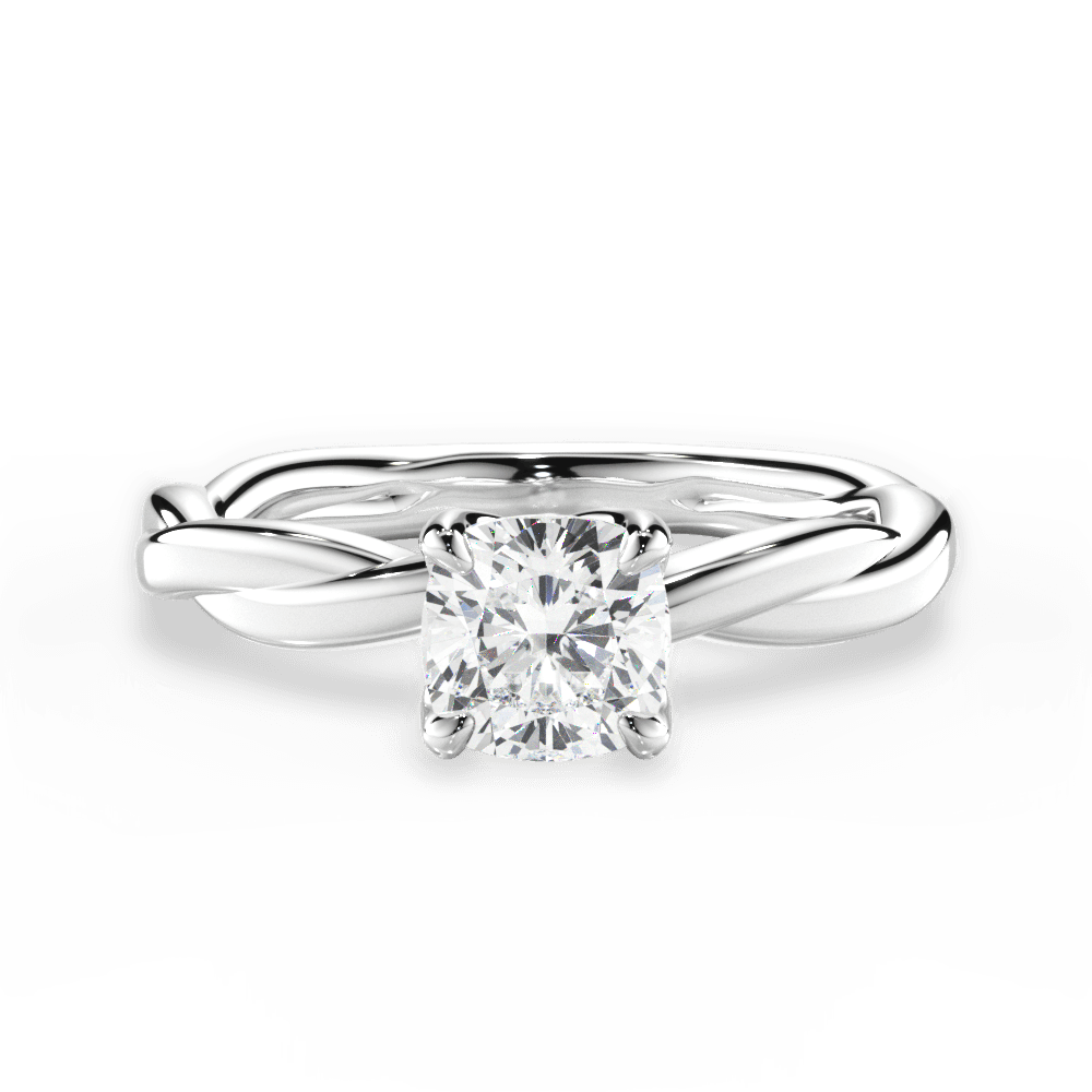 Bianca Cushion Cut Lab Grown Diamond 18Kt White Gold Engagement Ring