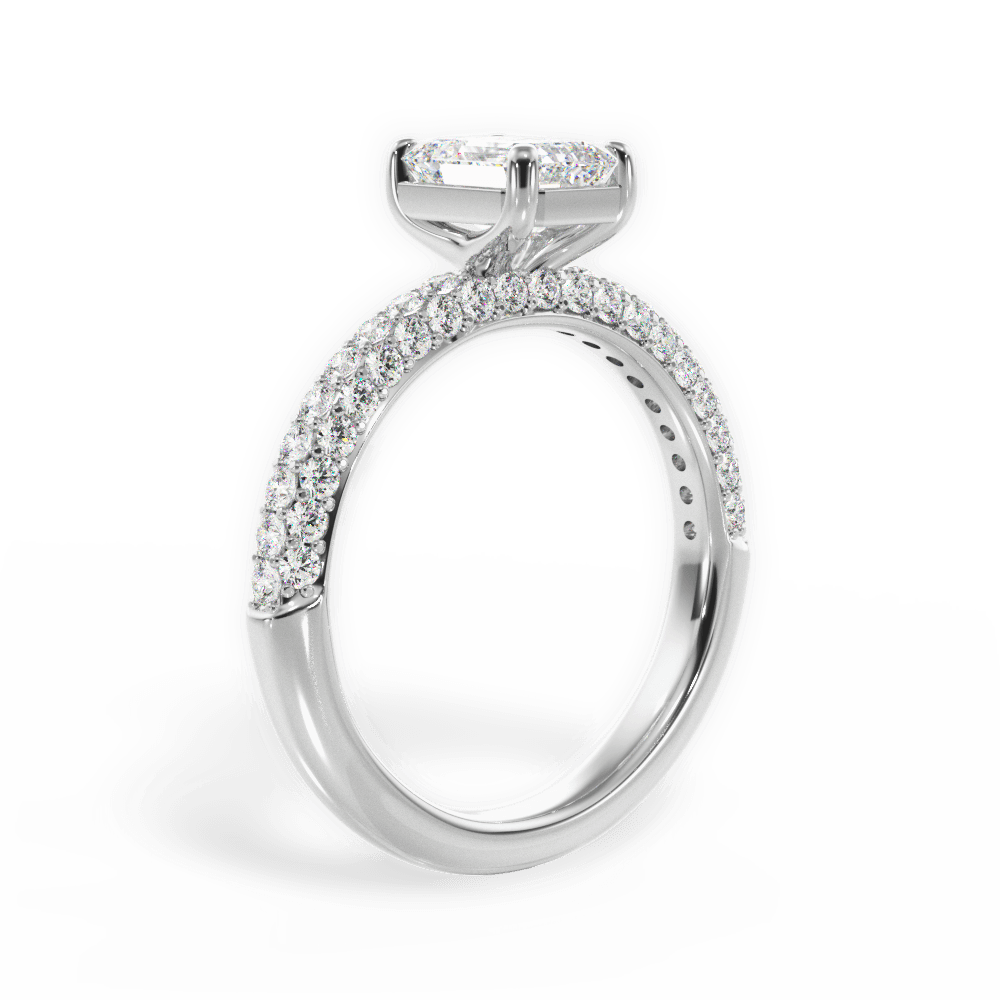 Kylie Emerald Cut Lab Grown Diamond 14Kt White Gold Engagement Ring - View 2