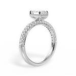 Kylie Emerald Cut Lab Grown Diamond Platinum Engagement Ring - View 2