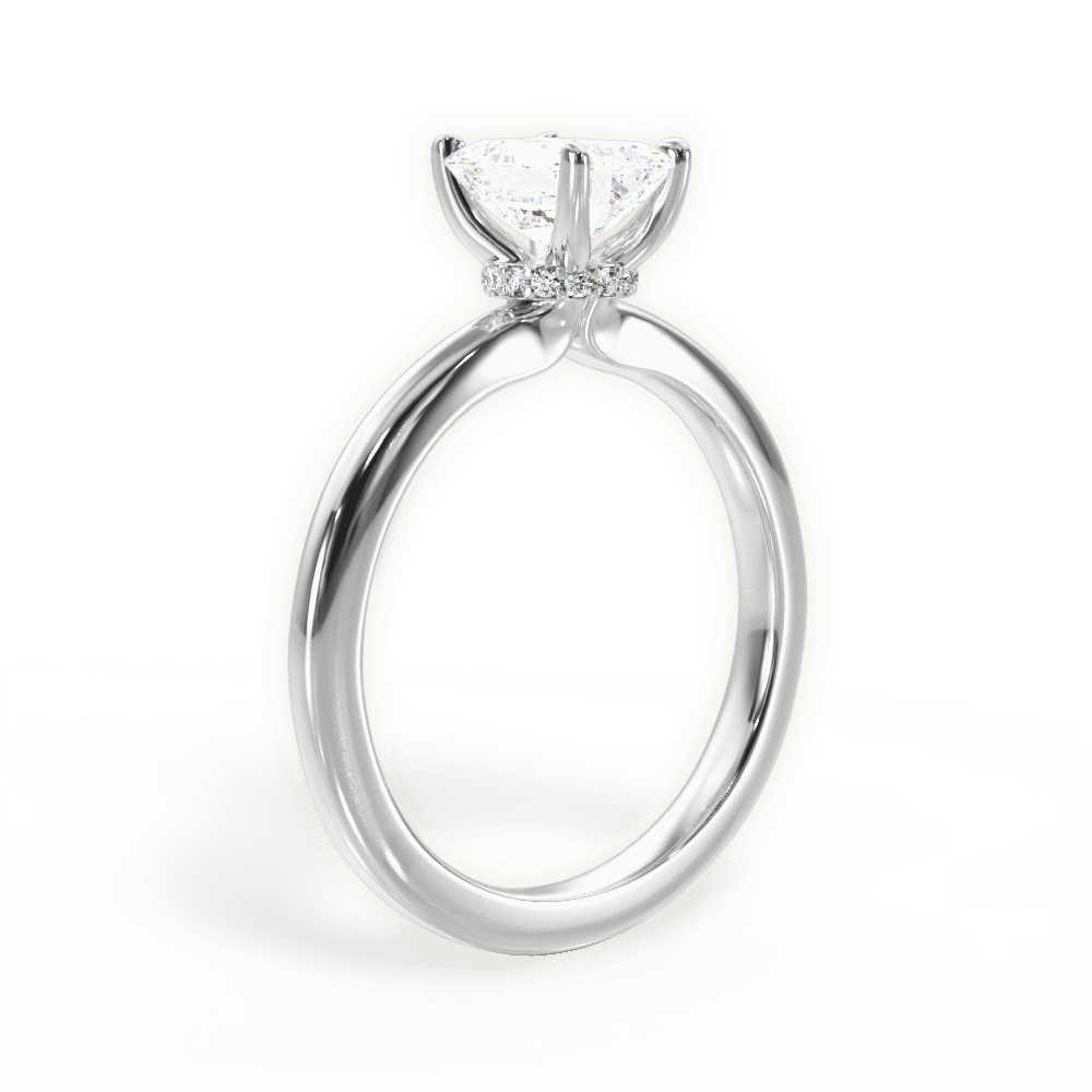 Cara Emerald Cut Lab Grown Diamond 14Kt White Gold Engagement Ring - View 3
