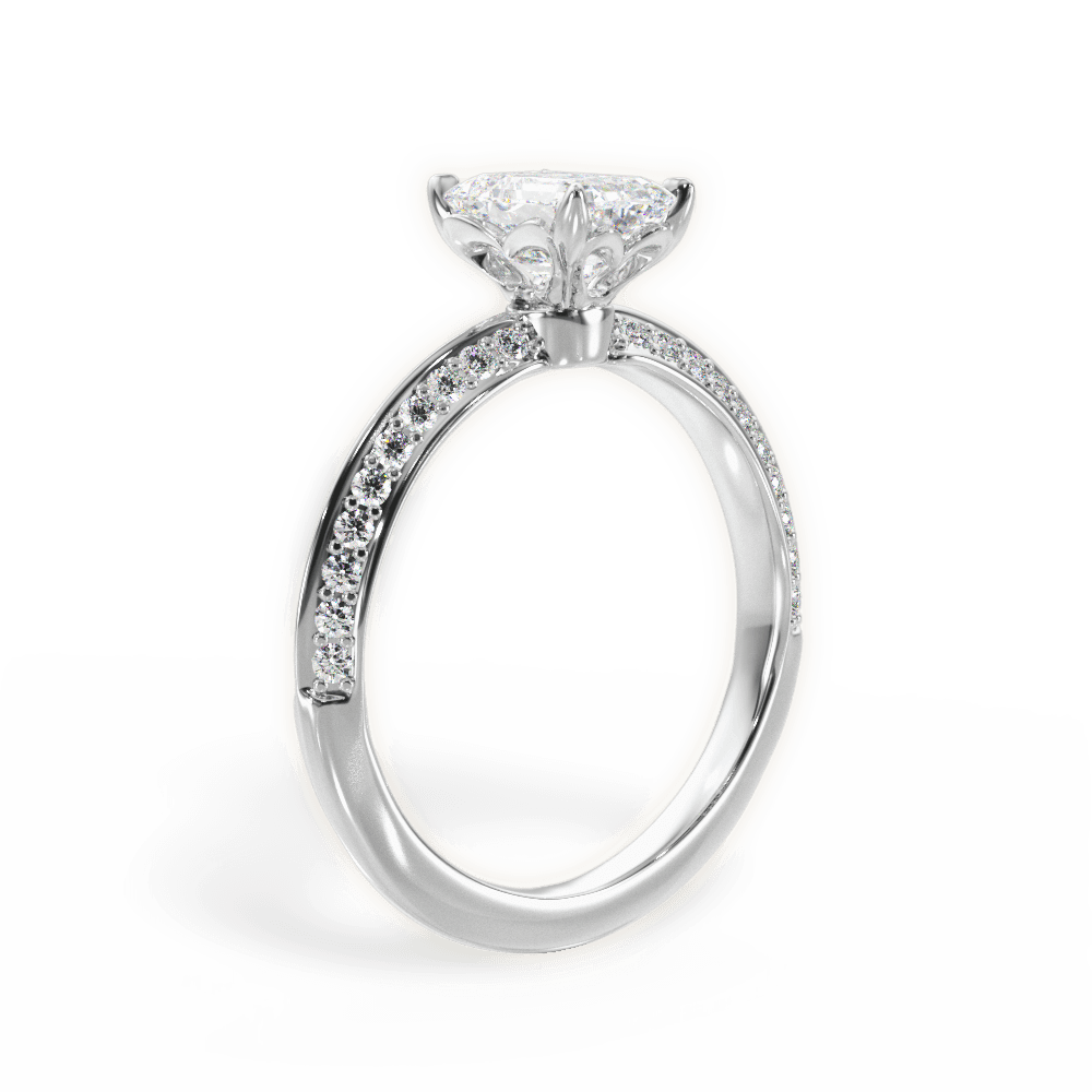 Gail Emerald Cut Lab Grown Diamond 18Kt White Gold Engagement Ring - View 3