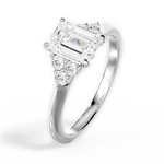 Celeste Emerald Cut Lab Grown Diamond Platinum Engagement Ring - View 4