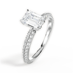 Gail Emerald Cut Lab Grown Diamond Platinum Engagement Ring - View 2