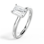 Angela Emerald Cut Lab Grown Diamond Platinum Engagement Ring - View 3