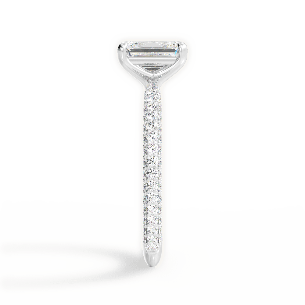 Kristen Emerald Cut Lab Grown Diamond 14Kt White Gold Engagement Ring - View 4