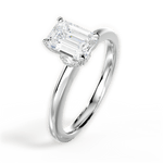 Cara Emerald Cut Lab Grown Diamond Platinum Engagement Ring - View 4