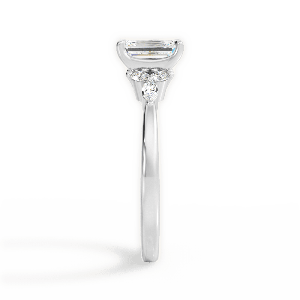 Cynthia Emerald Cut Lab Grown Diamond Platinum Engagement Ring - View 4