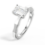 Aaliyah Emerald Cut Lab Grown Diamond 14Kt White Gold Engagement Ring - View 4