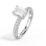 Kylie Emerald Cut Lab Grown Diamond 14Kt White Gold Engagement Ring - View 3