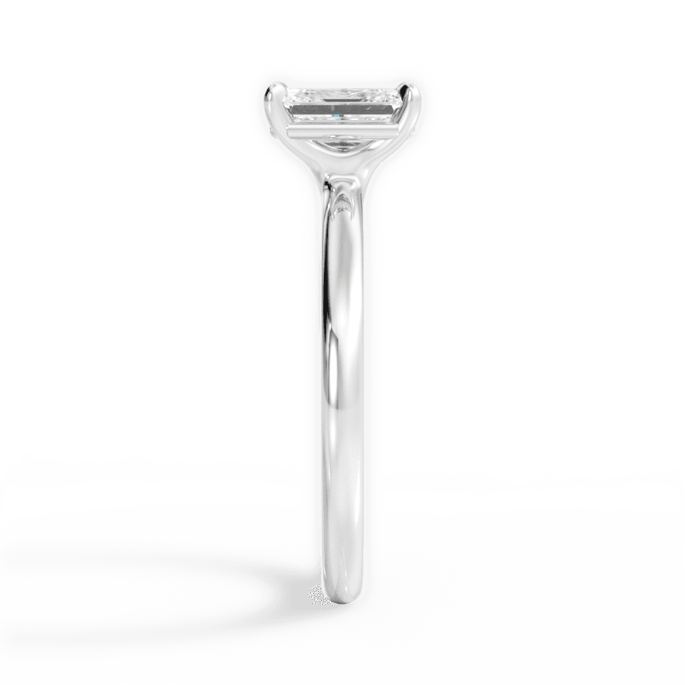 Angela Emerald Cut Lab Grown Diamond Platinum Engagement Ring - View 2