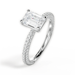 Kristen Emerald Cut Lab Grown Diamond Platinum Engagement Ring - View 3