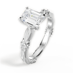 Claire Emerald Cut Lab Grown Diamond 14Kt White Gold Engagement Ring - View 4