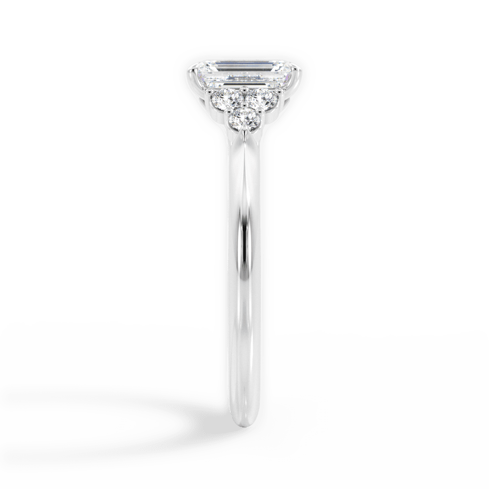Celeste Emerald Cut Lab Grown Diamond Platinum Engagement Ring - View 3