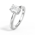 Brianna Emerald Cut Lab Grown Diamond 14Kt White Gold Engagement Ring - View 3