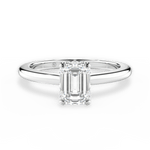 Brianna Emerald Cut Lab Grown Diamond 14Kt White Gold Engagement Ring