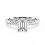 Kylie Emerald Cut Lab Grown Diamond Platinum Engagement Ring
