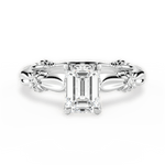 Claire Emerald Cut Lab Grown Diamond 14Kt White Gold Engagement Ring