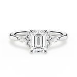 Cynthia Emerald Cut Lab Grown Diamond Platinum Engagement Ring
