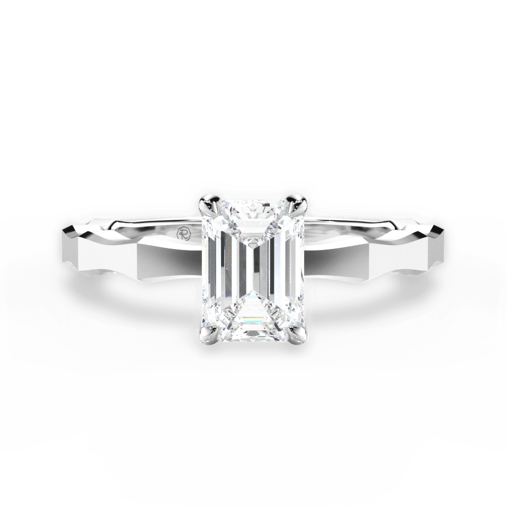 Aaliyah Emerald Cut Lab Grown Diamond Platinum Engagement Ring