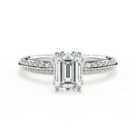 Gail Emerald Cut Lab Grown Diamond 14Kt White Gold Engagement Ring