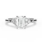 Celeste Emerald Cut Lab Grown Diamond Platinum Engagement Ring
