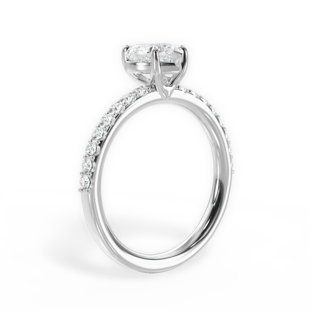 Elsie Heart Cut Lab Grown Diamond 18Kt White Gold Engagement Ring - View 4
