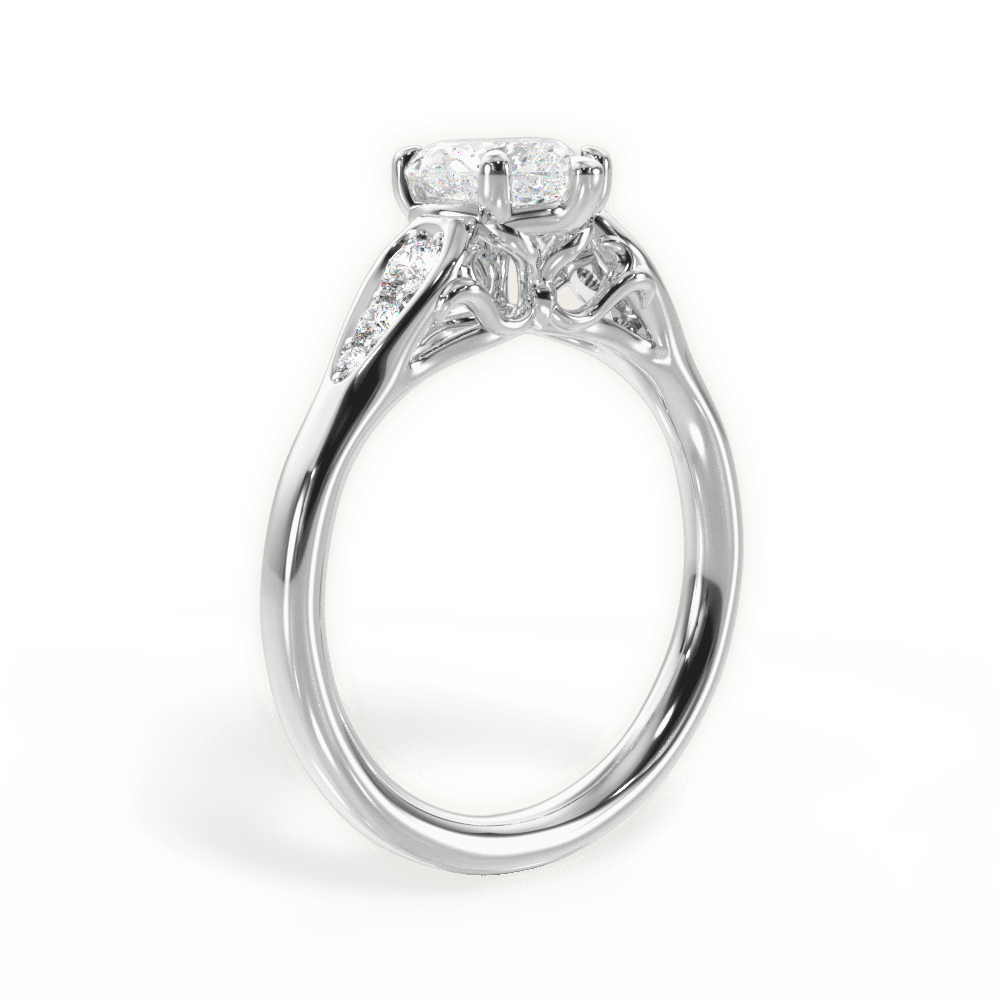 Cecilia Heart Cut Lab Grown Diamond 18Kt White Gold Engagement Ring - View 4