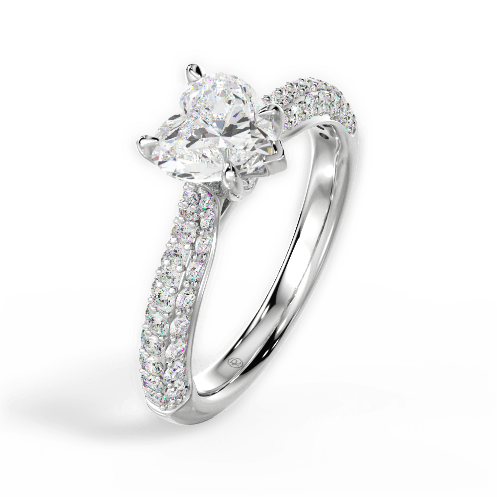 Kira Heart Cut Lab Grown Diamond Platinum Engagement Ring - View 4