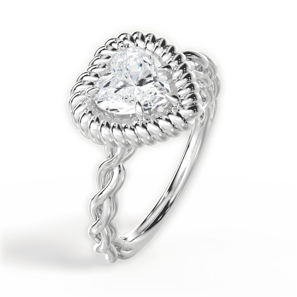 Belinda Heart Cut Lab Grown Diamond Platinum Engagement Ring - View 3