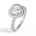 Belinda Heart Cut Lab Grown Diamond Platinum Engagement Ring - View 3