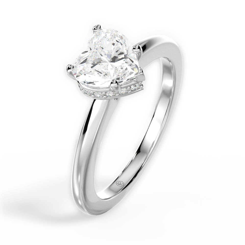 Brianna Heart Cut Lab Grown Diamond Platinum Engagement Ring - View 2