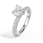 Kylie Heart Cut Lab Grown Diamond Platinum Engagement Ring - View 2