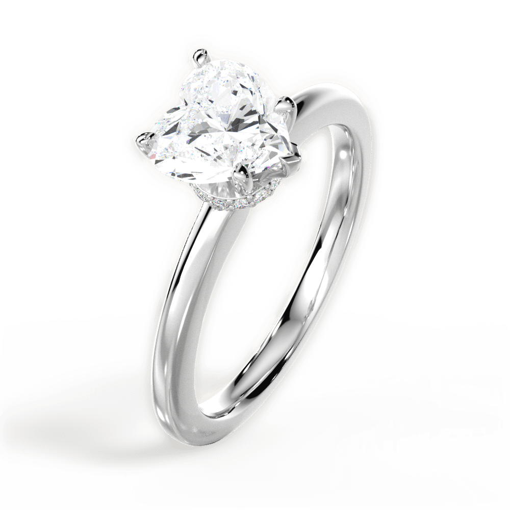 Cara Heart Cut Lab Grown Diamond Platinum Engagement Ring - View 4