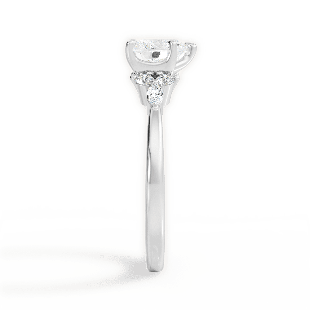 Cynthia Heart Cut Lab Grown Diamond 18Kt White Gold Engagement Ring - View 4