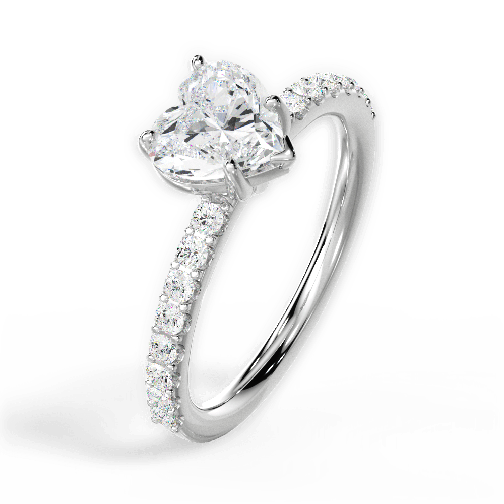 Elsie Heart Cut Lab Grown Diamond Platinum Engagement Ring - View 2