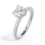 Elsie Heart Cut Lab Grown Diamond 14Kt White Gold Engagement Ring - View 2