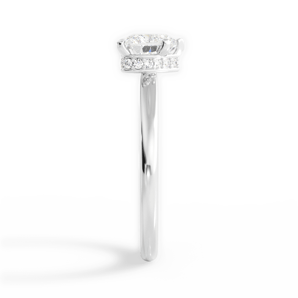 Brianna Heart Cut Lab Grown Diamond 18Kt White Gold Engagement Ring - View 3