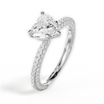 Kristen Heart Cut Lab Grown Diamond Platinum Engagement Ring - View 4