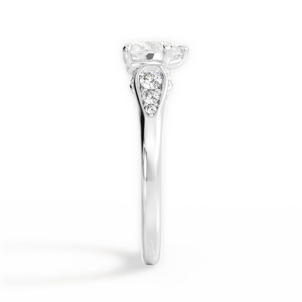 Cecilia Heart Cut Lab Grown Diamond 18Kt White Gold Engagement Ring - View 3