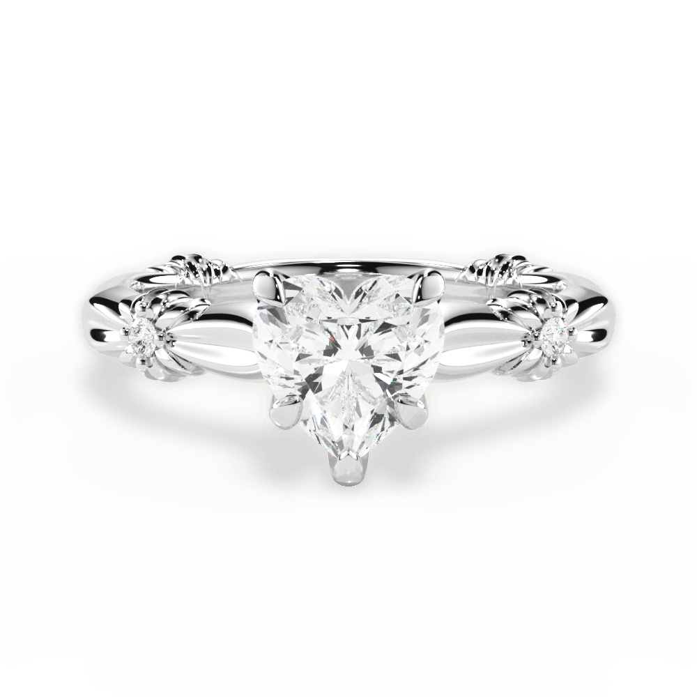 Claire Heart Cut Lab Grown Diamond 14Kt White Gold Engagement Ring
