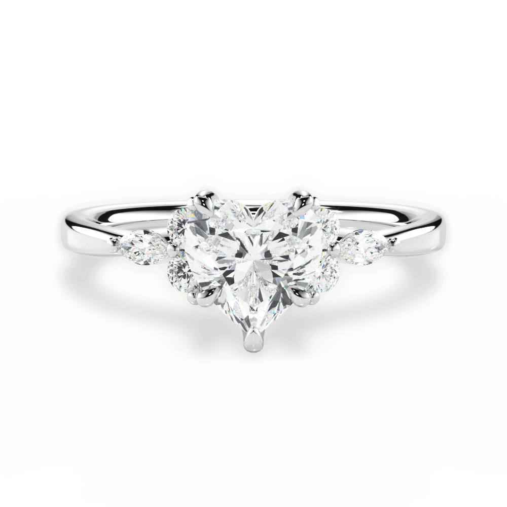 Cynthia Heart Cut Lab Grown Diamond 18Kt White Gold Engagement Ring