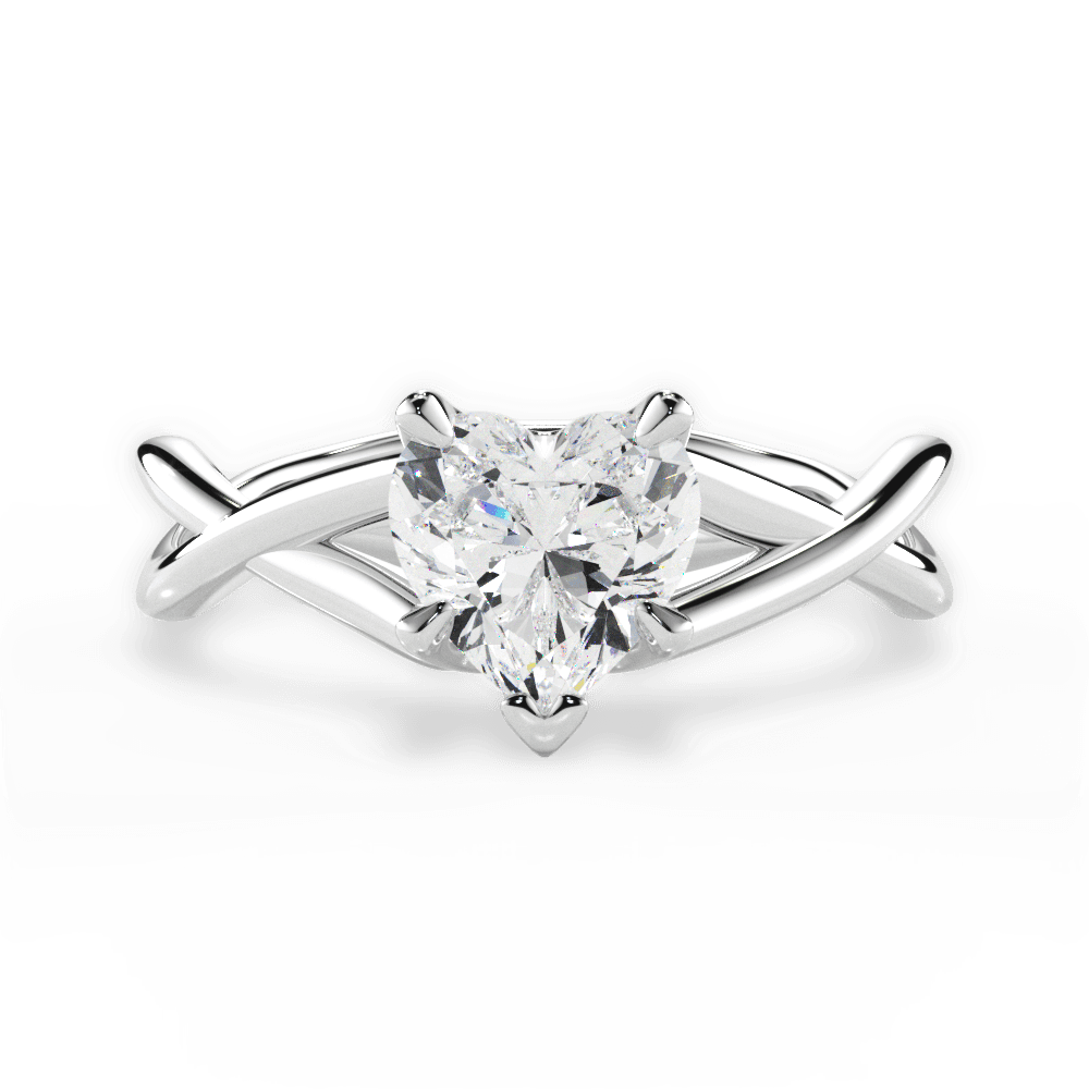 Aubrey Heart Cut Lab Grown Diamond 14Kt White Gold Engagement Ring